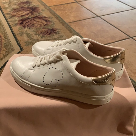 Kate Spade White & Gold Fashion Sneaker (Premium) - Picture 3 of 10